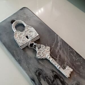 Vintage White Key Decor